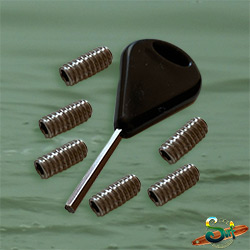 Buy an FCS Fin Key & Screw Set ~ 1 Key & 6 Screws from The Surf Haberdashery at House of Greco