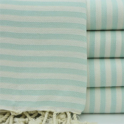 Buy a Handmade Turkish Beach Towel ~ Aqua from The Surf Haberdashery at House of Greco